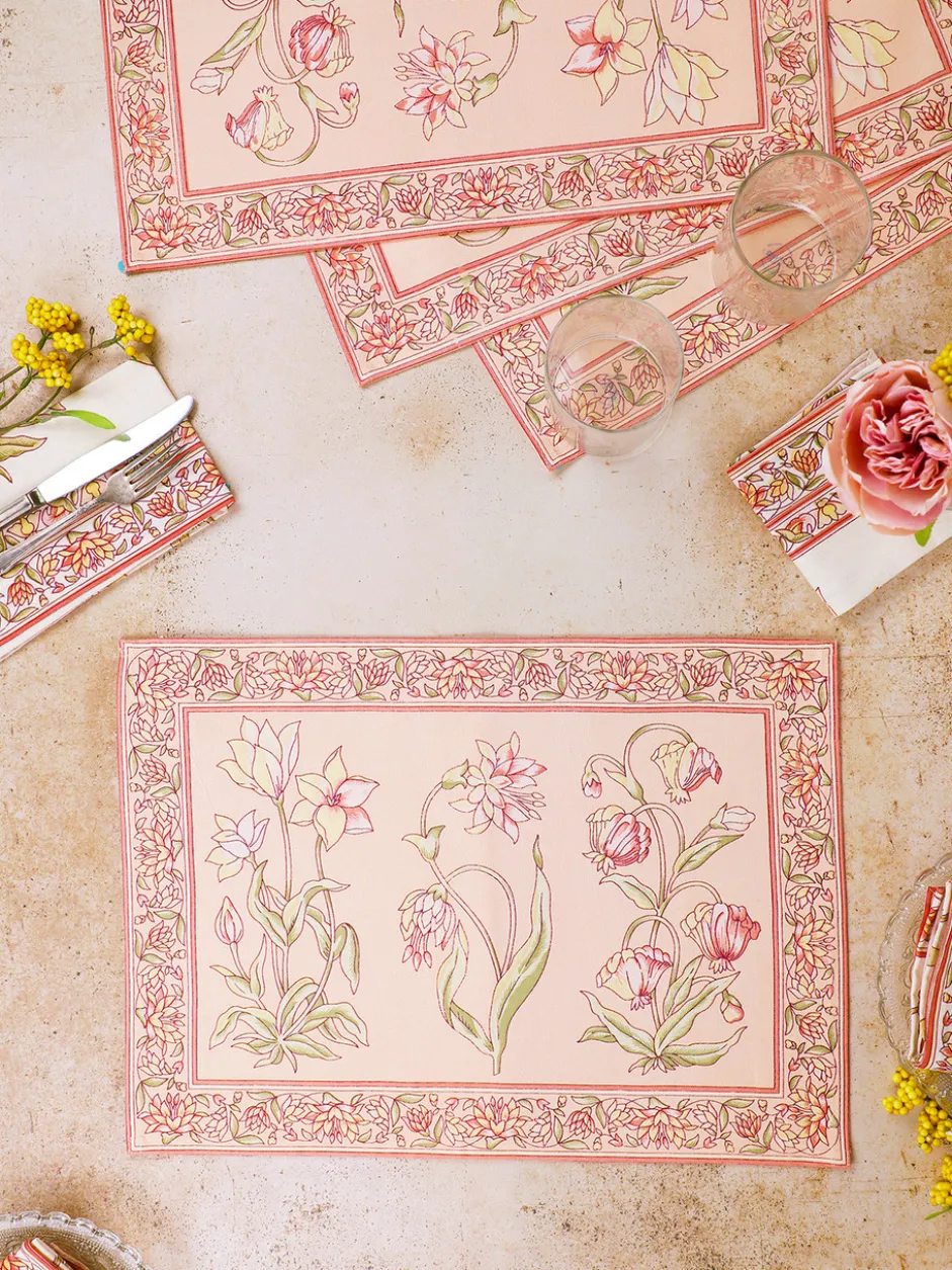 Ajmeer Placemat Set of 4 - Peach