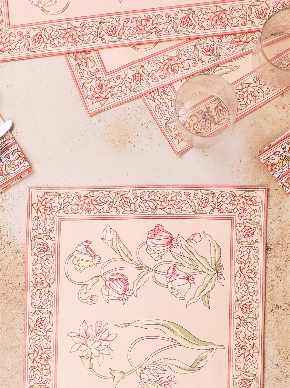 Ajmeer Placemat Set of 4 - Peach