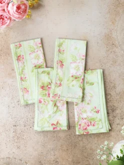 Apple Blossom Luncheon Napkin Set of 4 - Light Green