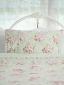Apple Blossom Queen Duvet Pillowcase Set - Light Green