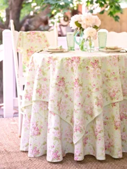 Apple Blossom Round Cloth - Light Green