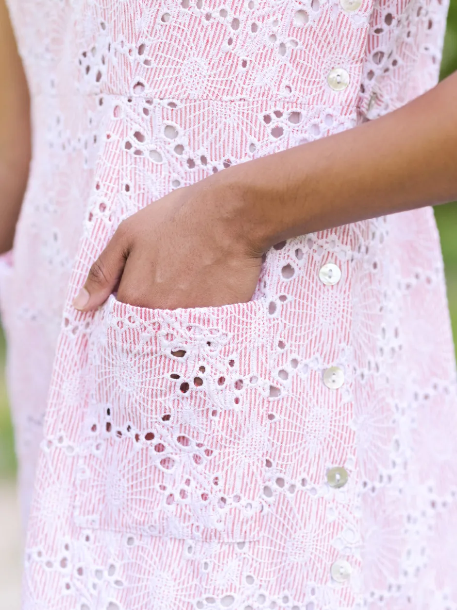 Ariel's Eyelet Porch Dress - Rose
