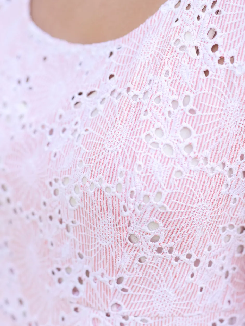 Ariel's Eyelet Porch Dress - Rose