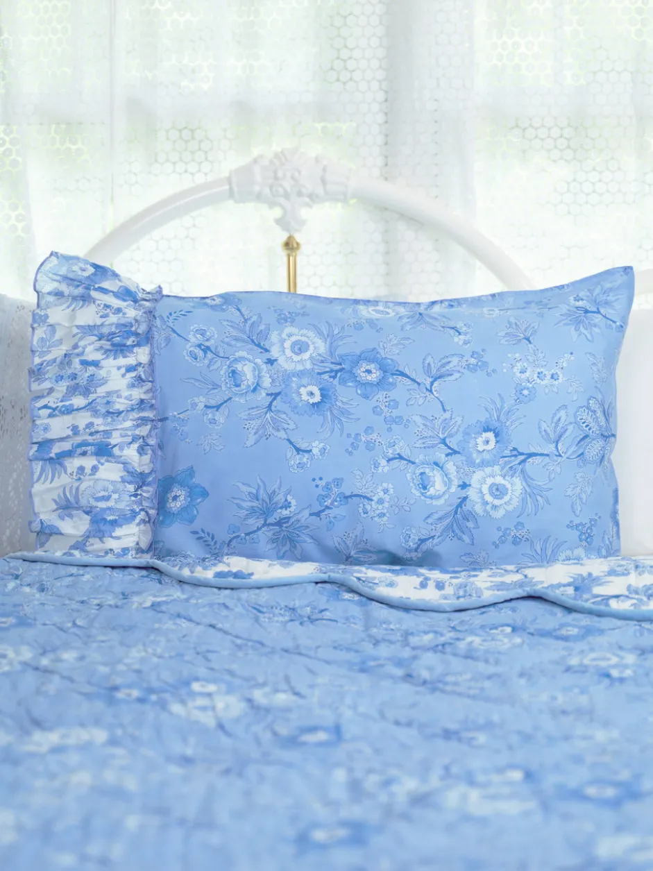 Augustine Pillowcase - Washed Blue