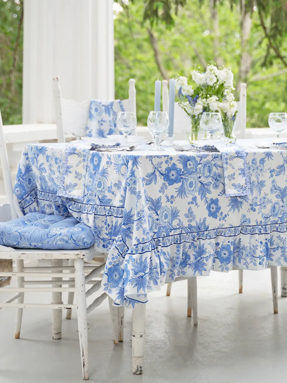 Augustine Ruffle Tablecloth - Soft White