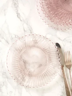 Aurora Glass Plates Set of 4 - Pink