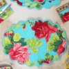 Austen Rose Quilted Placemat Set of 4 - Turquoise