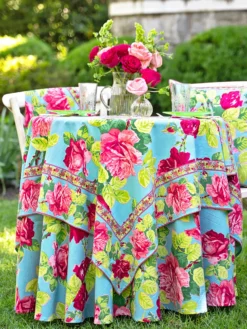 Austen Rose Round Cloth - Turquoise