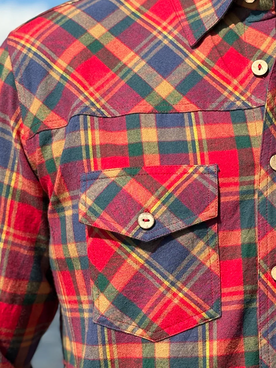 Autumn Flannel Shirt - Red Multi