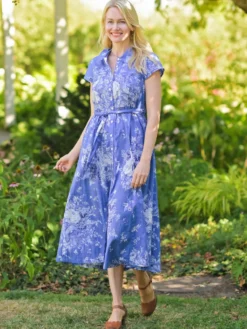 Avonlea Shirtwaist Dress - Blue