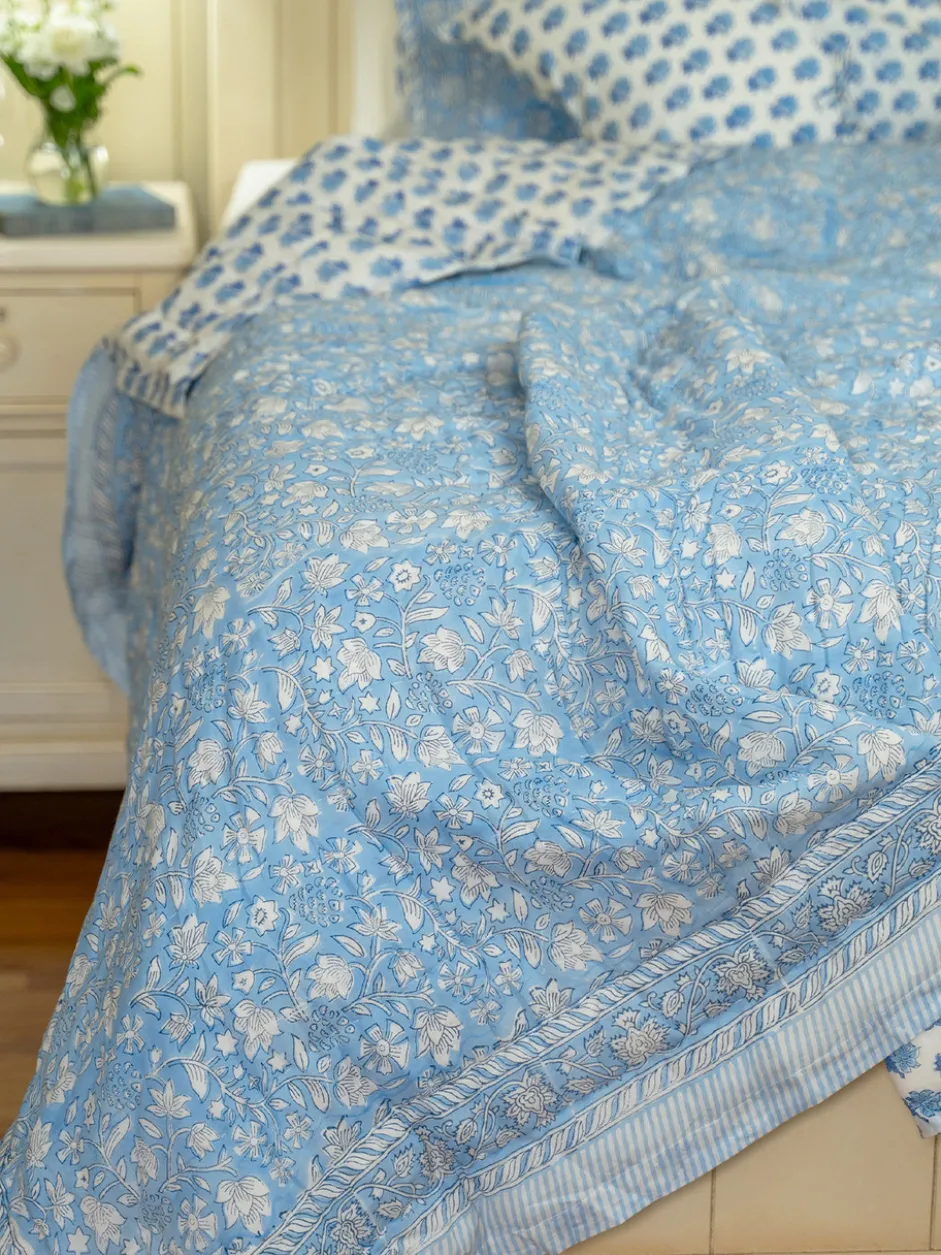 Bailey Block Print Quilt - Blue