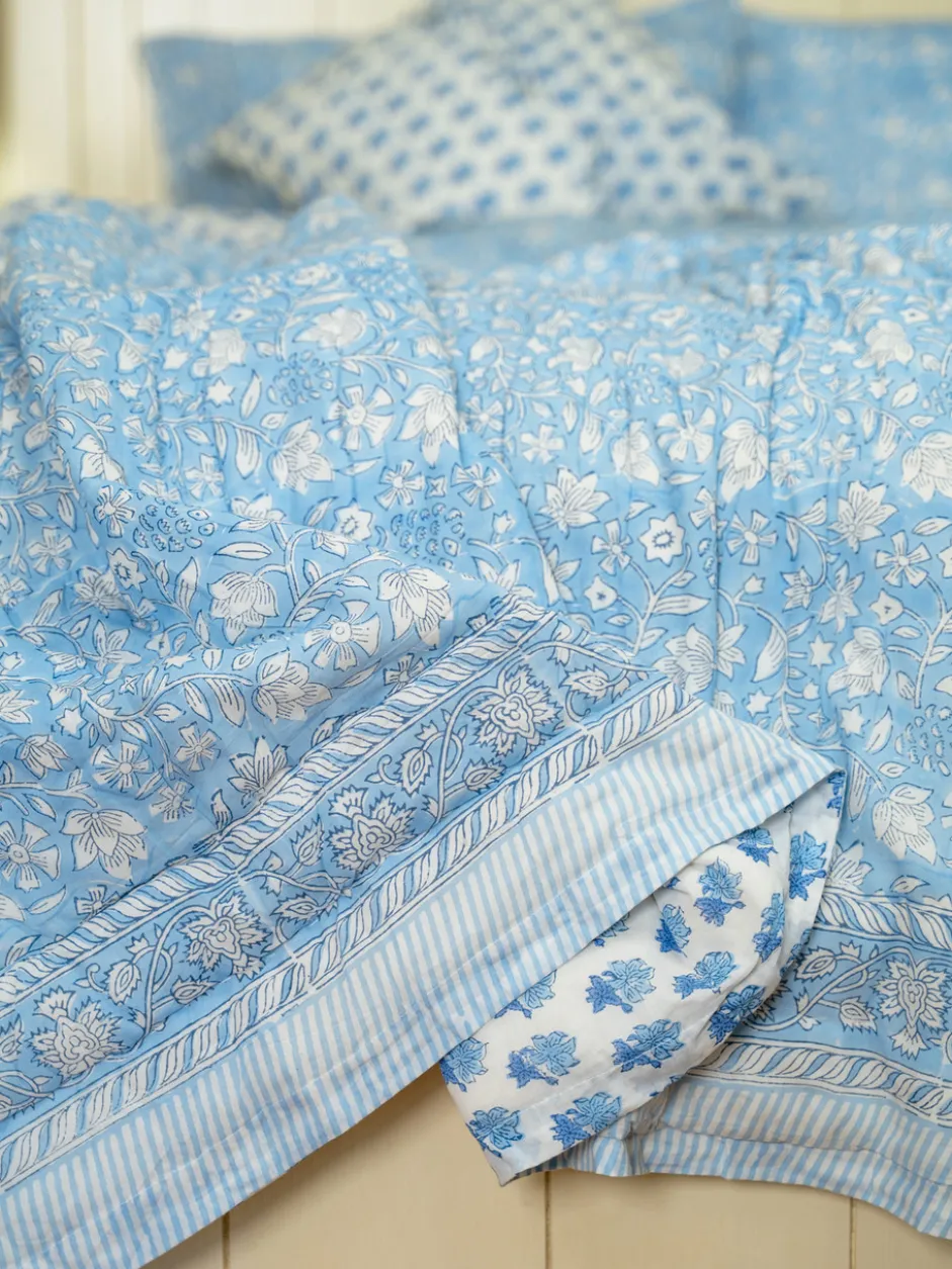 Bailey Block Print Quilt - Blue