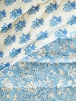 Bailey Block Print Throw - Blue