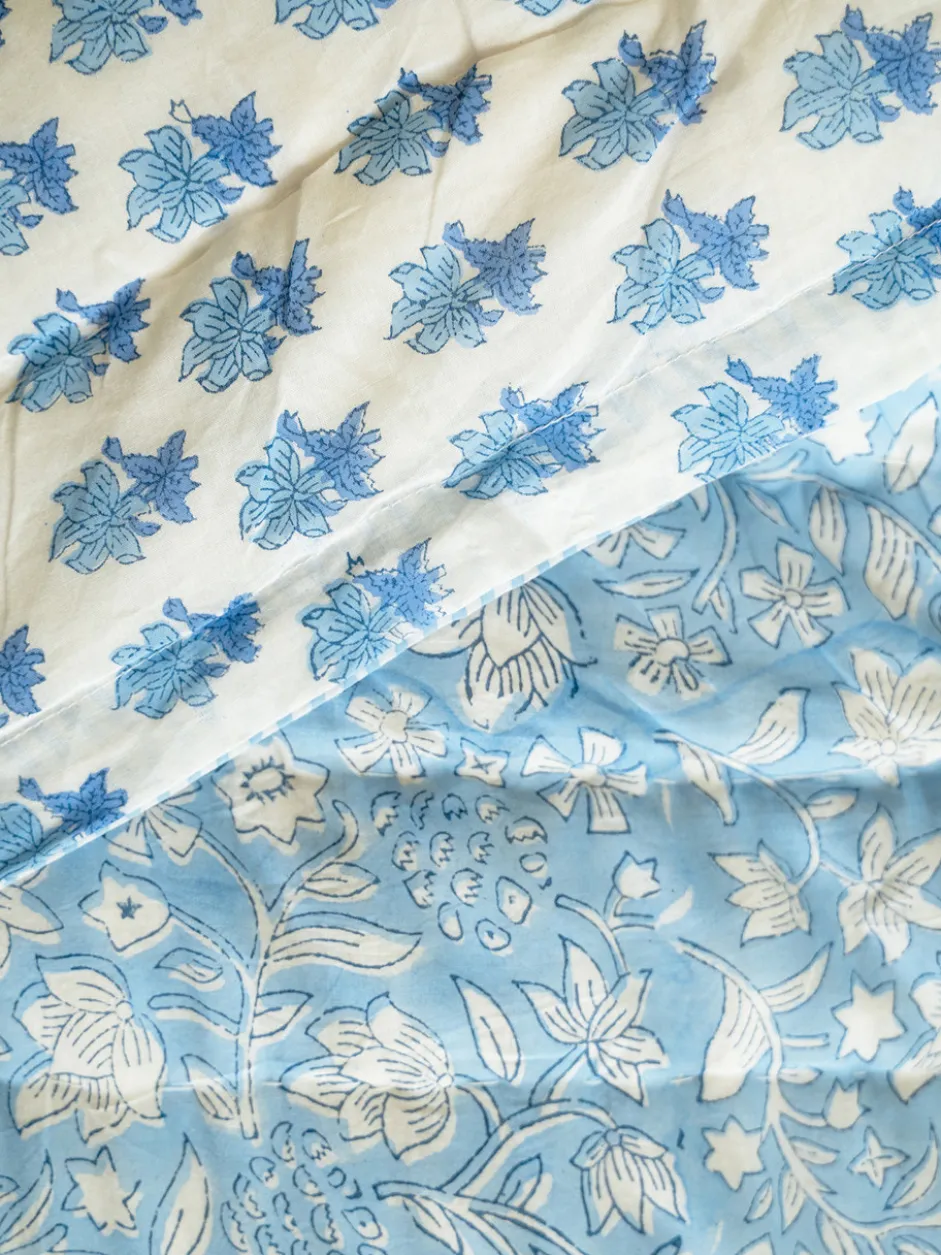 Bailey Block Print Throw - Blue