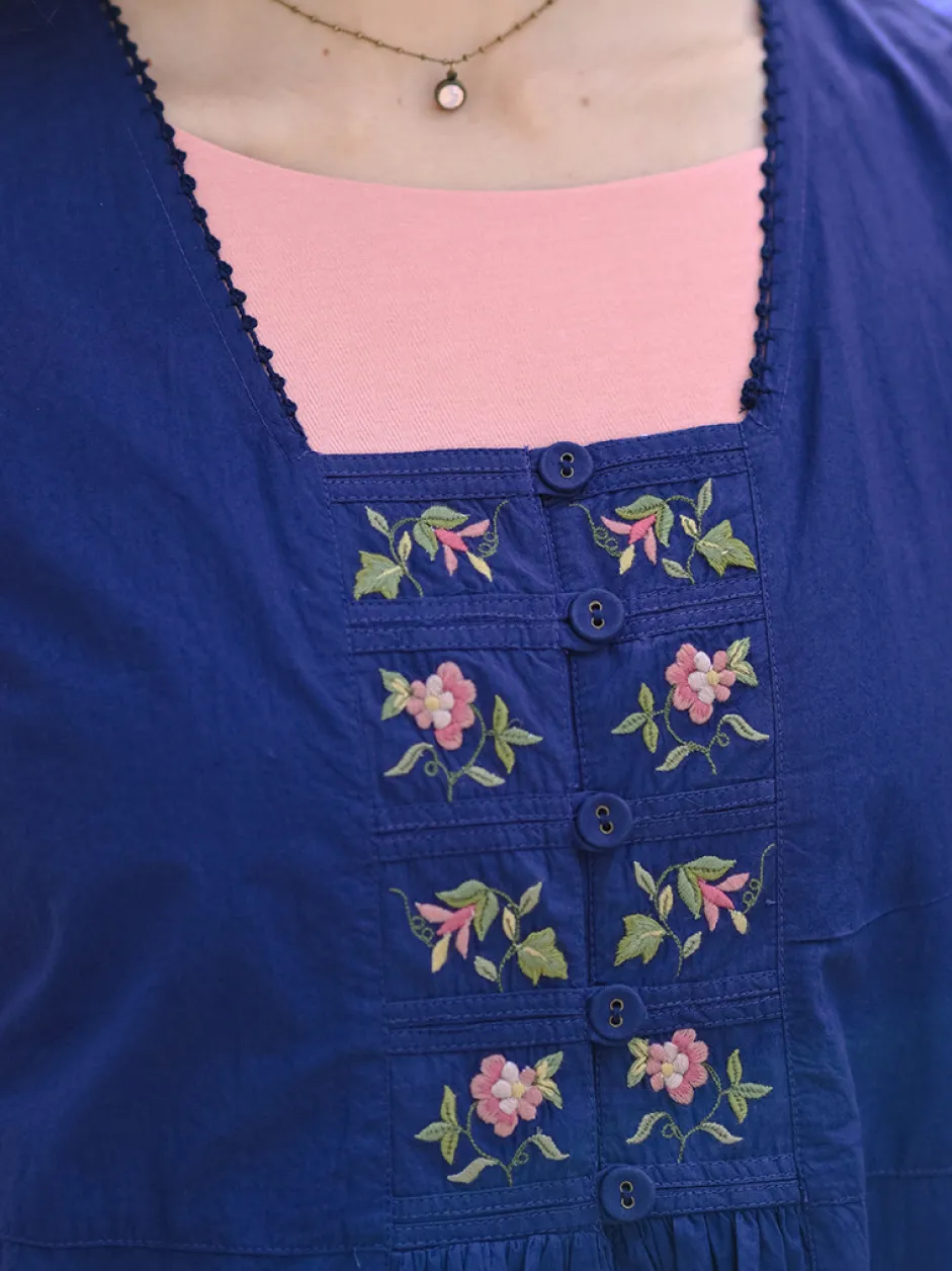 Beatrix Pinafore Dress - Blue