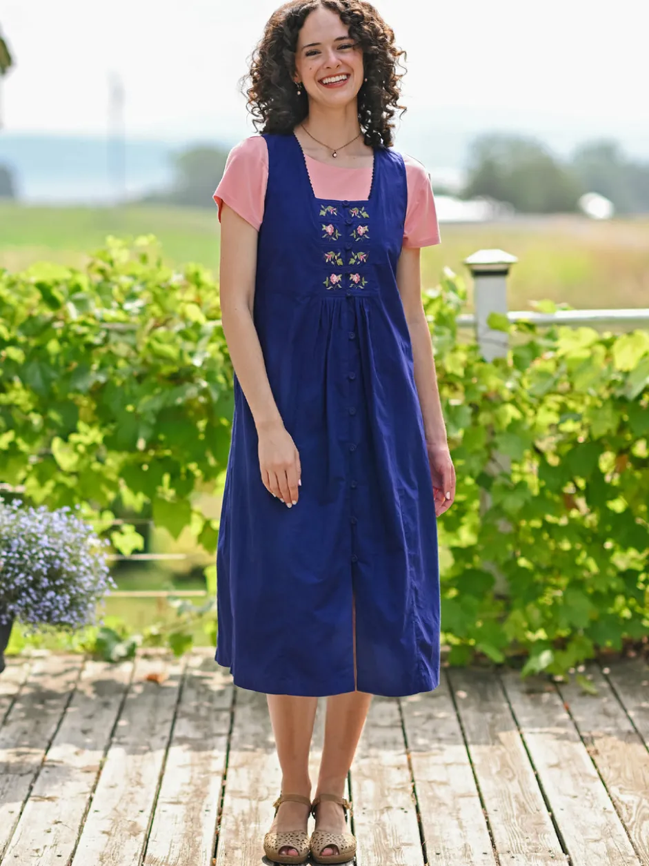 Beatrix Pinafore Dress - Blue