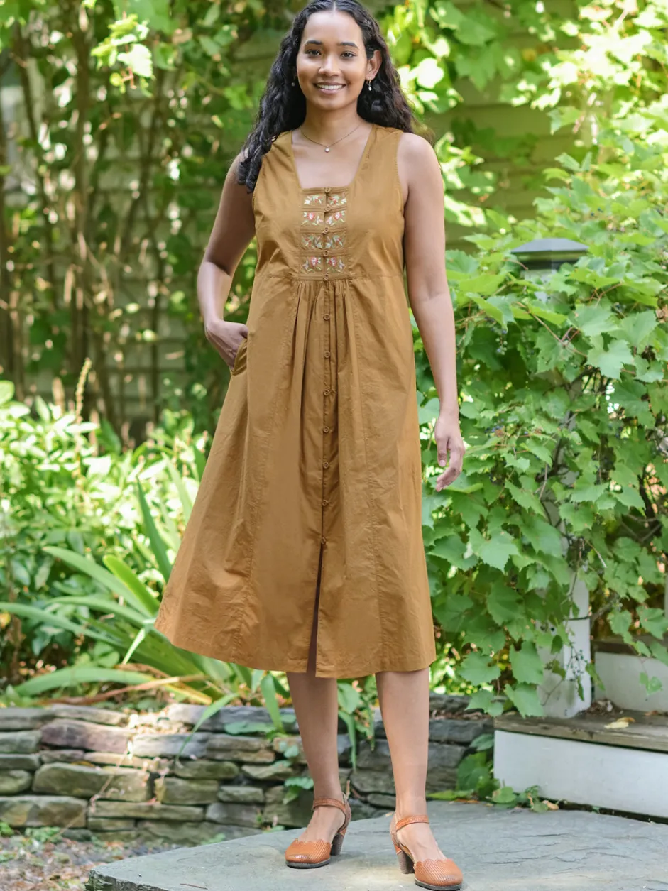 Beatrix Pinafore Dress - Sepia