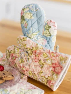 Blanche Patchwork Oven Mitt Set of 2 - Mist