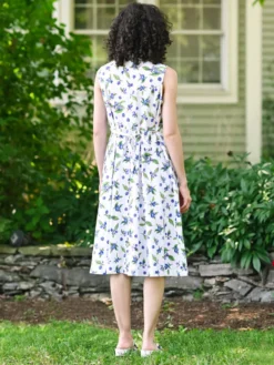 Blueberry Porch Dress - White Blue