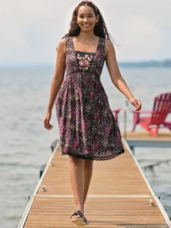 Butterfly Vine Dress - Black