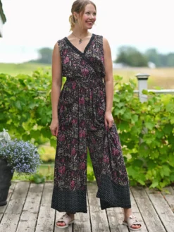 Butterfly Vine Jumpsuit - Black