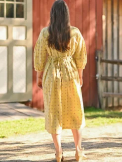 Calais Fleur Dress - Soft Gold