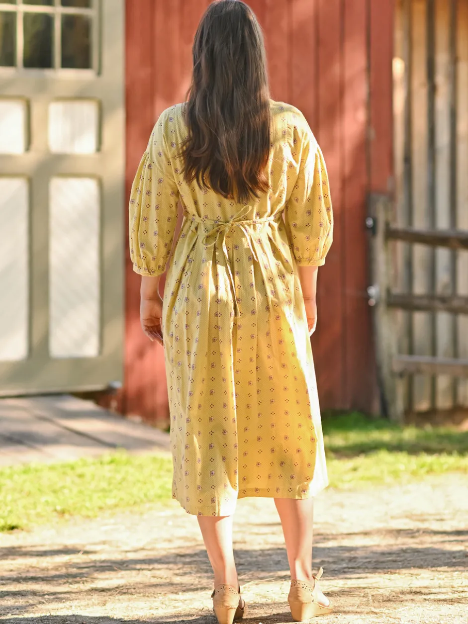 Calais Fleur Dress - Soft Gold