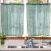 Camelia Cafe Curtain Set of 2 - Washed Blue