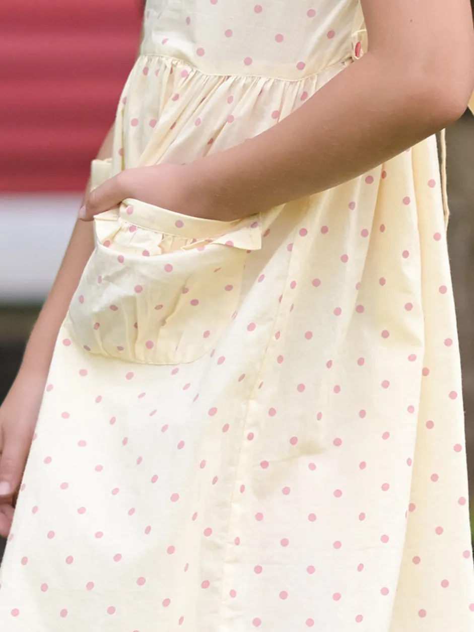 Candy Dot Kids Dress - Cream