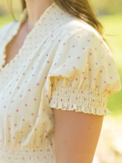 Candy Dot Short Dress - Cream