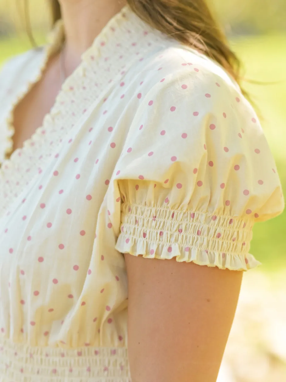 Candy Dot Short Dress - Cream