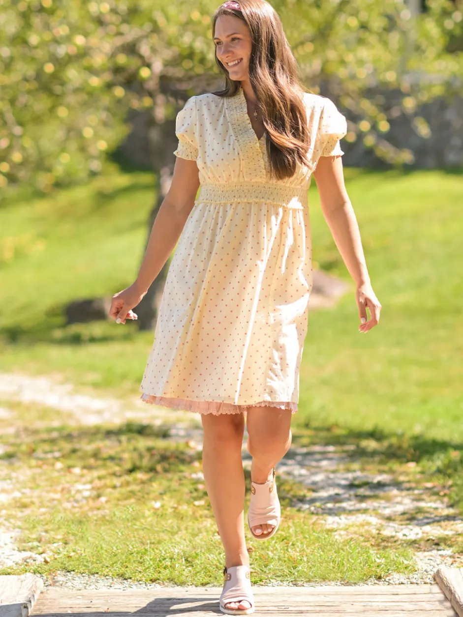 Candy Dot Short Dress - Cream