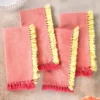 Chambray Napkin Set of 4 - Coral Yellow