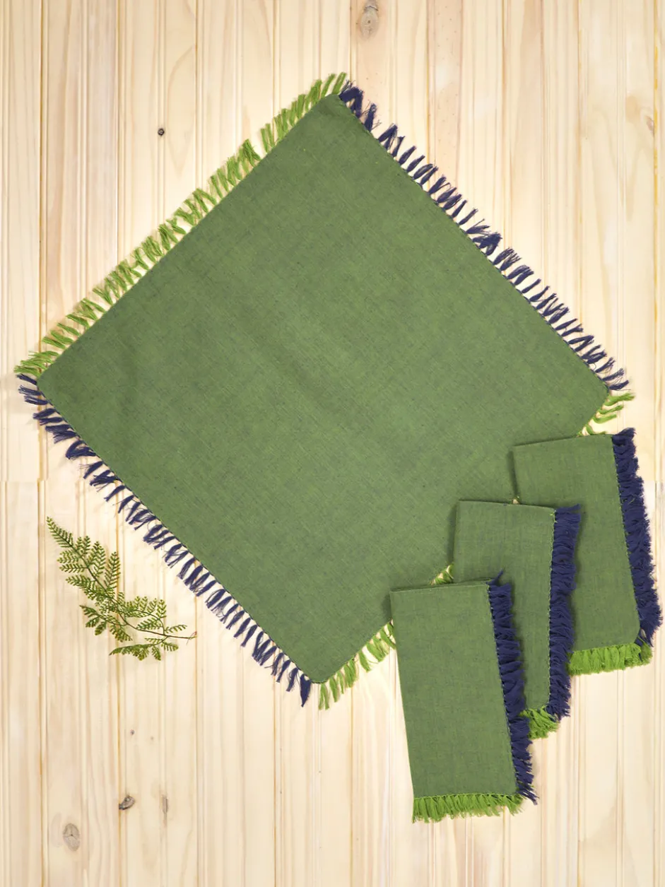 Chambray Napkin Set of 4 - Dark Blue Green