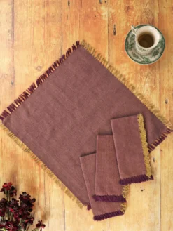 Chambray Napkin Set of 4 - Plum Gold