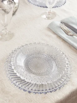 Chantilly Glass Plates Set of 4 - Clear