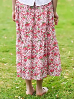 Charleston Skirt - White Pink