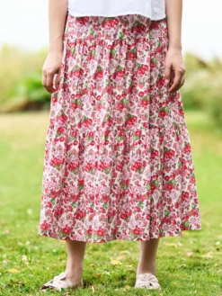 Charleston Skirt - White Pink