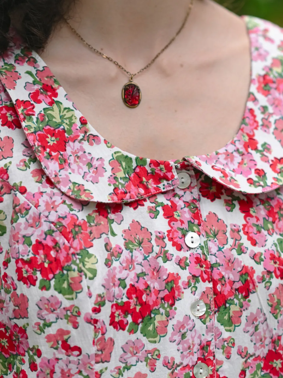 Charleston Tea Dress - White Pink