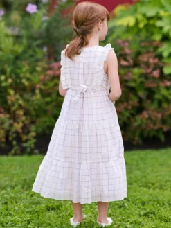 Charlotte Check Kids Dress - Plum Check