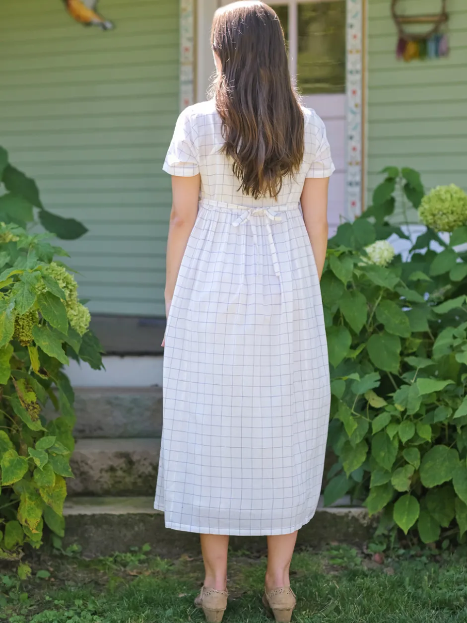 Charlotte Check Porch Dress - Plum Check