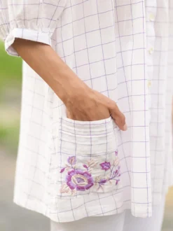 Charlotte Check Tunic - Plum Check