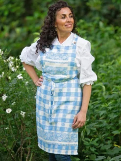 Charm Jacquard Chef Apron - Blue