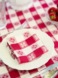 Charm Jacquard Napkin Set of 4 - Red