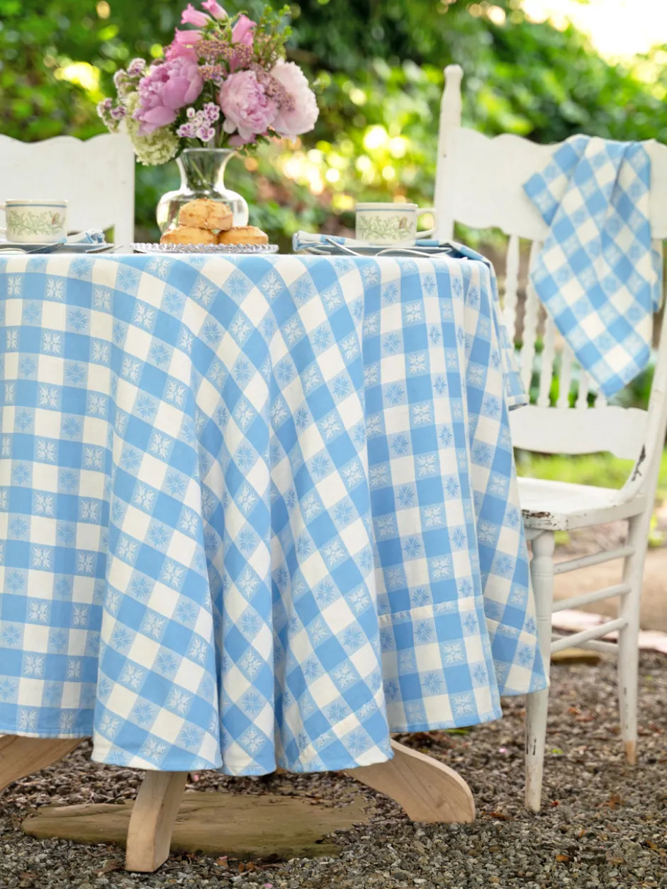 Charm Jacquard Round Cloth - Blue