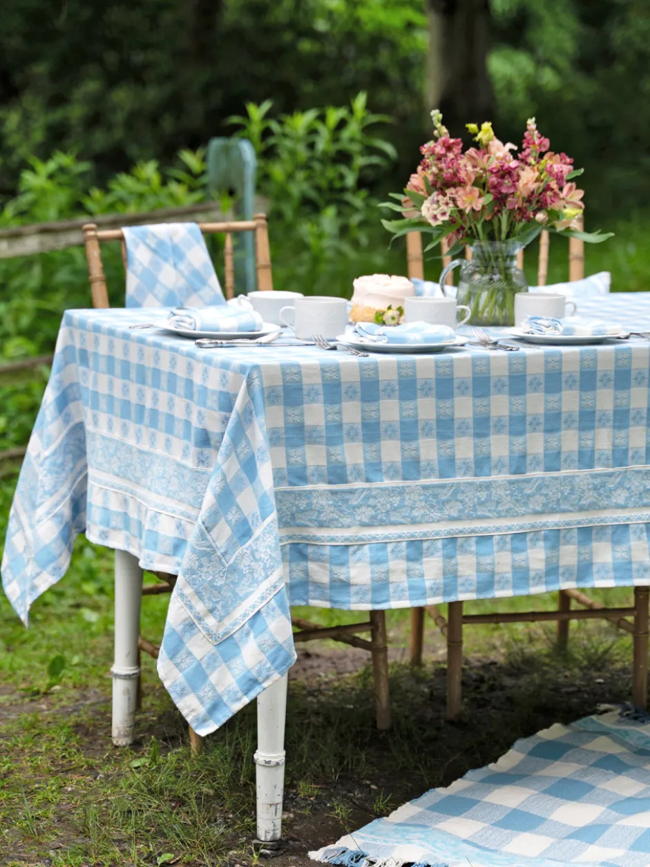 Charm Jacquard Tablecloth - Blue