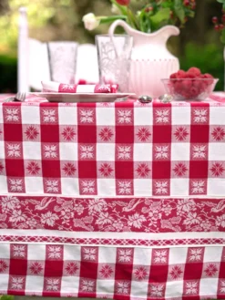 Charm Jacquard Tablecloth - Red