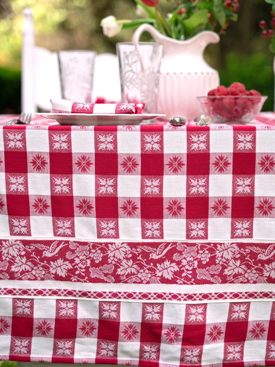 Charm Jacquard Tablecloth - Red