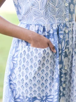 Cloud Sky Patchwork Dress - Blue