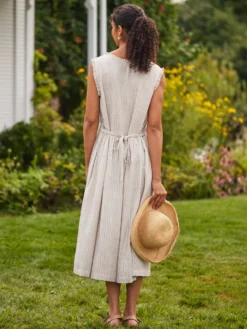 Coastal Stripe Dress - Navy